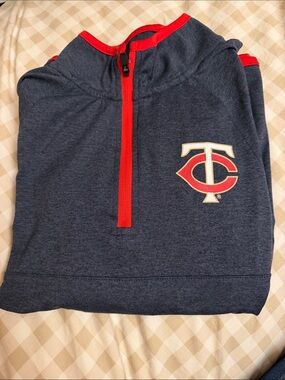 Minnesota Twins Navy & Red Kids 1/4 Zip Pullover